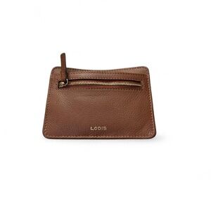 Lodis Brown 100% Leather Zip Cardholder Wallet